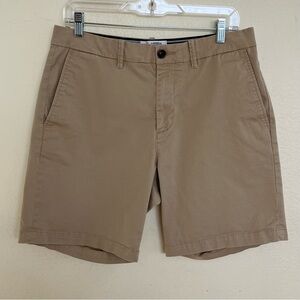 Original Penguin NWOT Flat Front Chino Khaki Slim Fit Shorts Tan Size 32” Waist